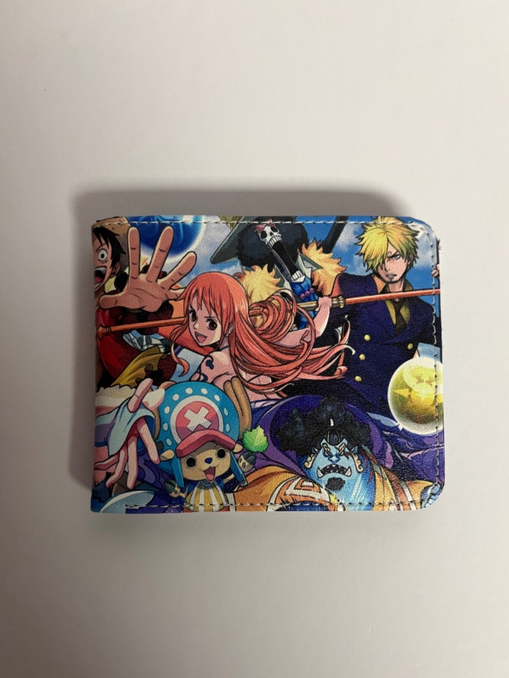 One Piece Luffy Gang Faux Leather Wallet Nami Chopper Blue Red Zoro Robin